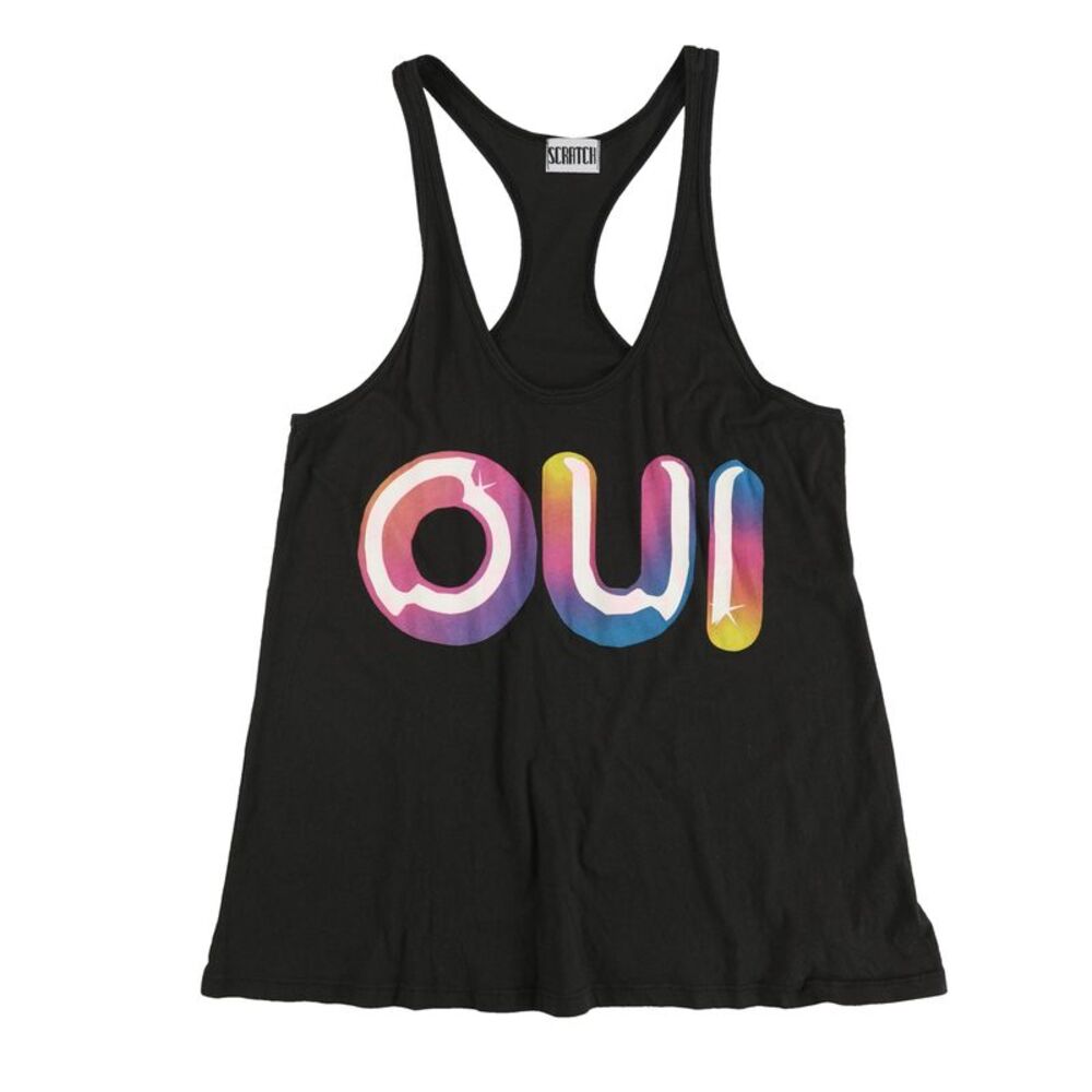 Scratch Womens OUI Racerback Tank Top, NWT